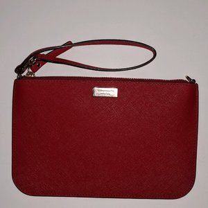 Kate Spade Lolly Newberry Lane Pillbox Red Leather Wristlet Clutch NWT